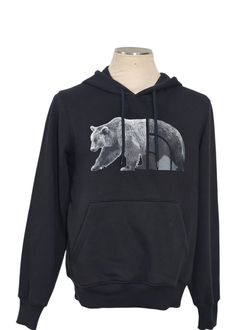 Black Men's Hoodie with Bear Graphic - The North Face